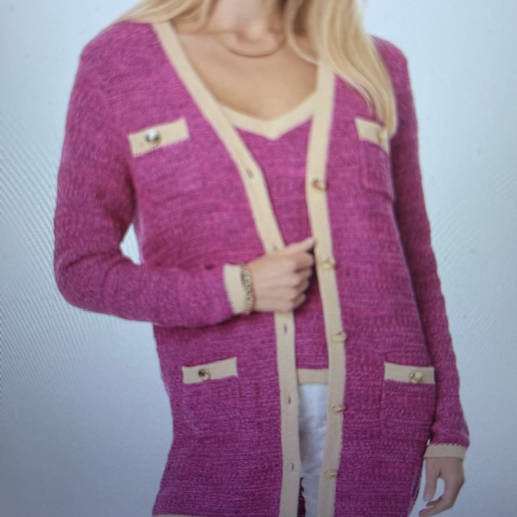 Lilly Pulitzer Tannery Sweater Set Pink Cardigan, Nwot, Size Medium